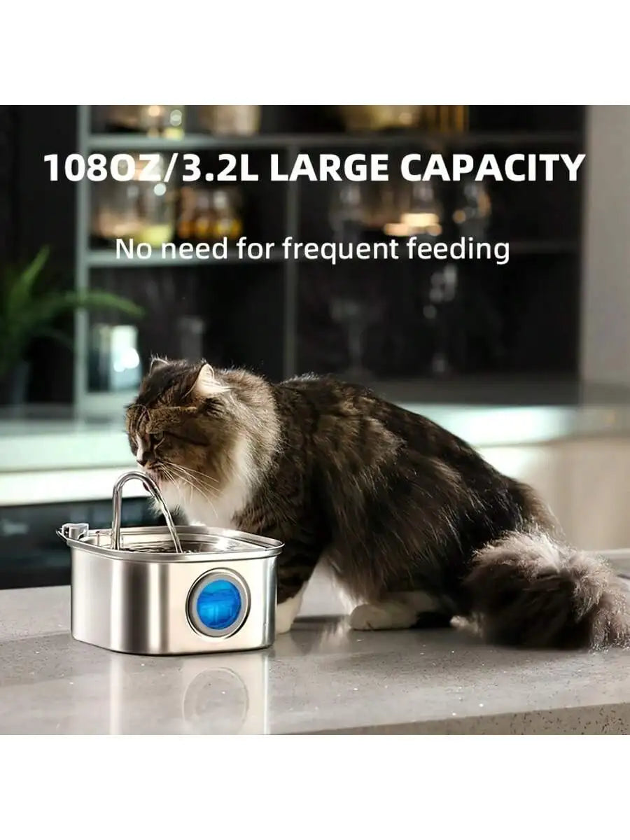 Automatic Pet Water Fountain – USB Stainless Steel Cat & Dog Drinking Water Dispenser