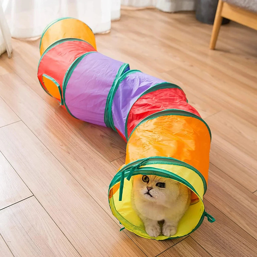Foldable Pet Play Tunnel – Interactive Cat & Small Dog Toy Tube