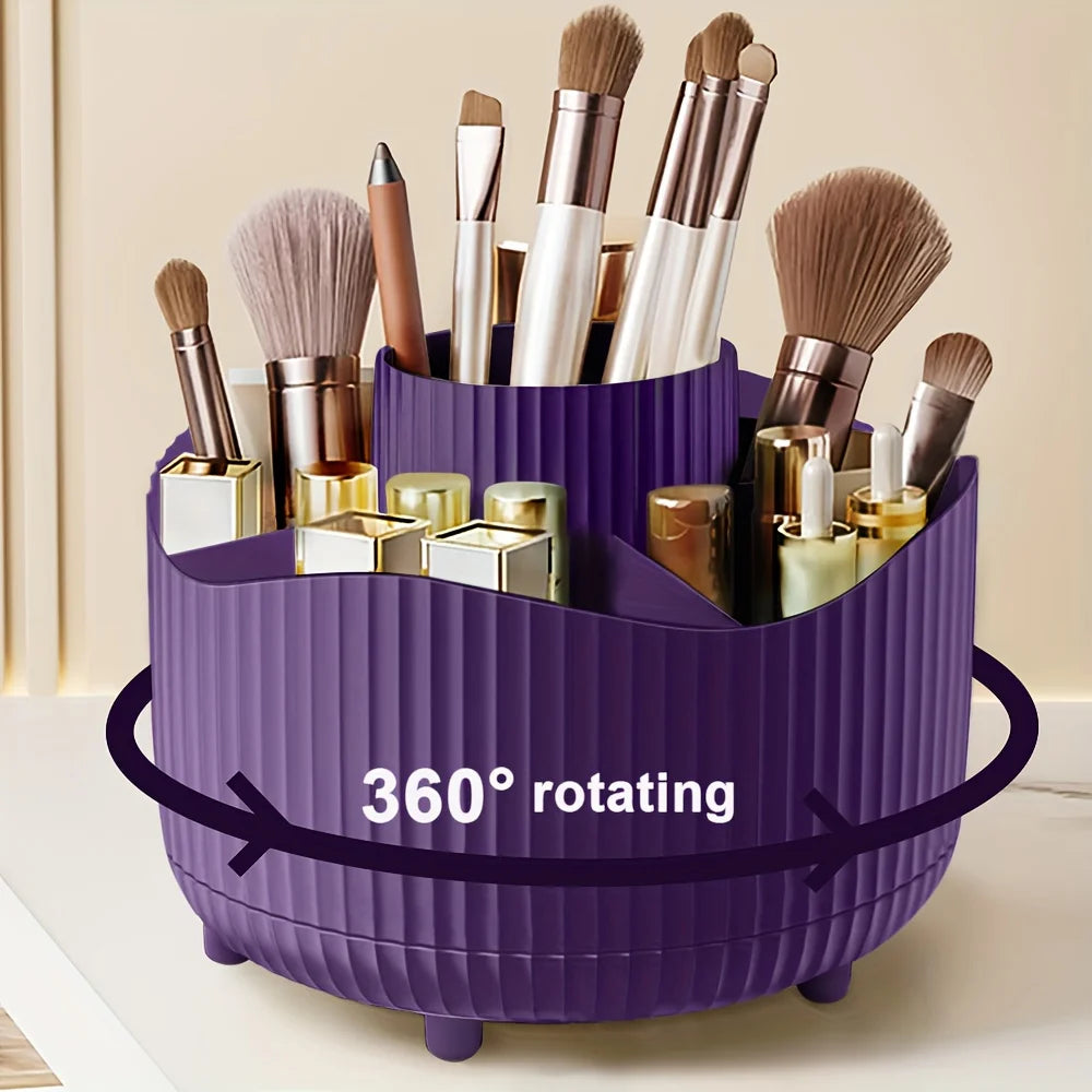 360° Rotating Makeup Brush Holder – Cosmetic Organizer