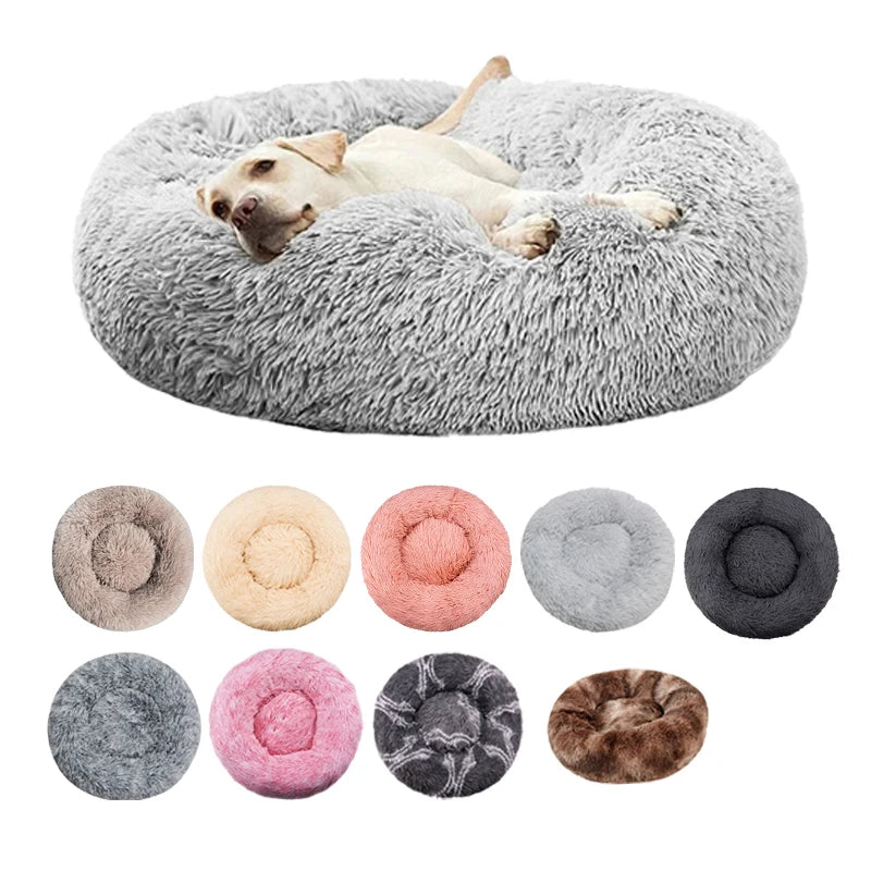 Calming Donut Dog Bed | Soft Plush Anti-Anxiety Pet Bed