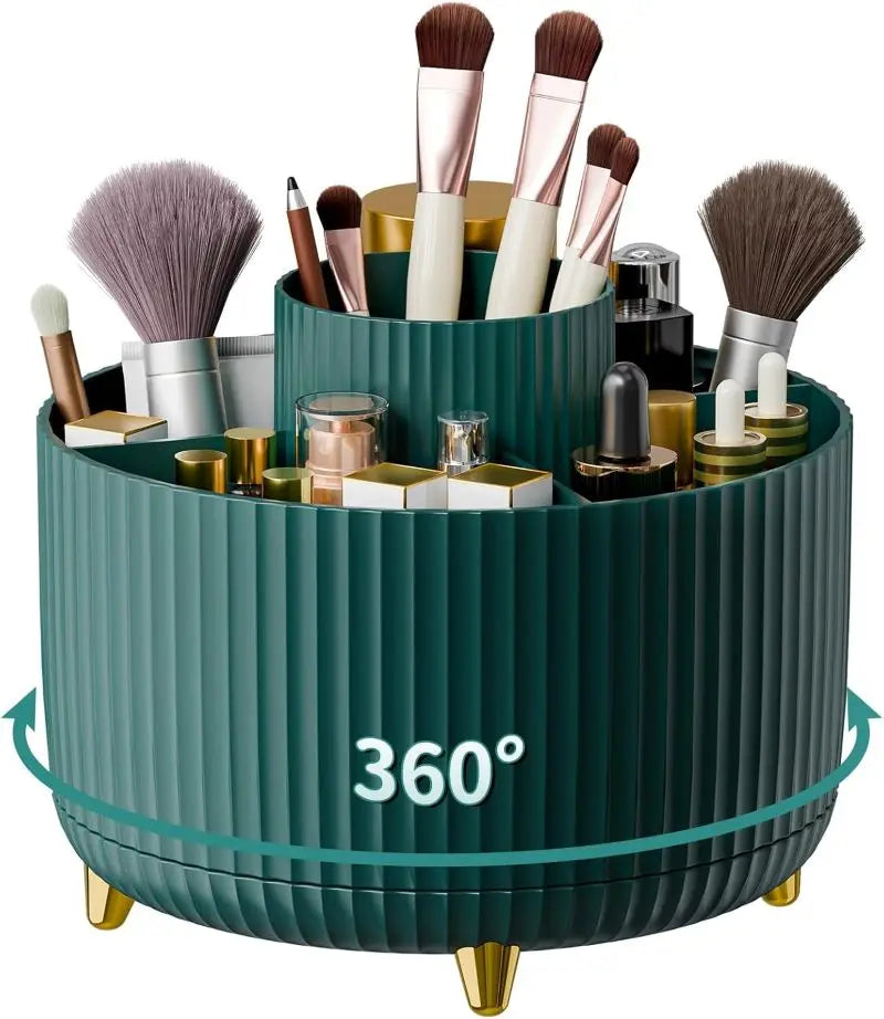 360° Rotating Makeup Brush Holder – Cosmetic Organizer
