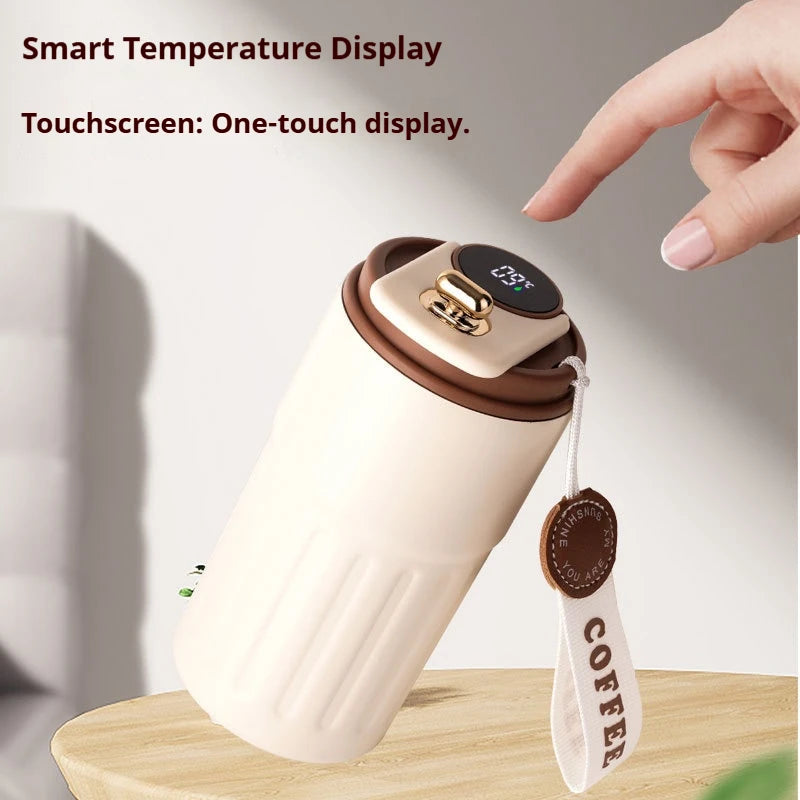 Smart Temperature Display Stainless Steel Vacuum Bottle – 450ML
