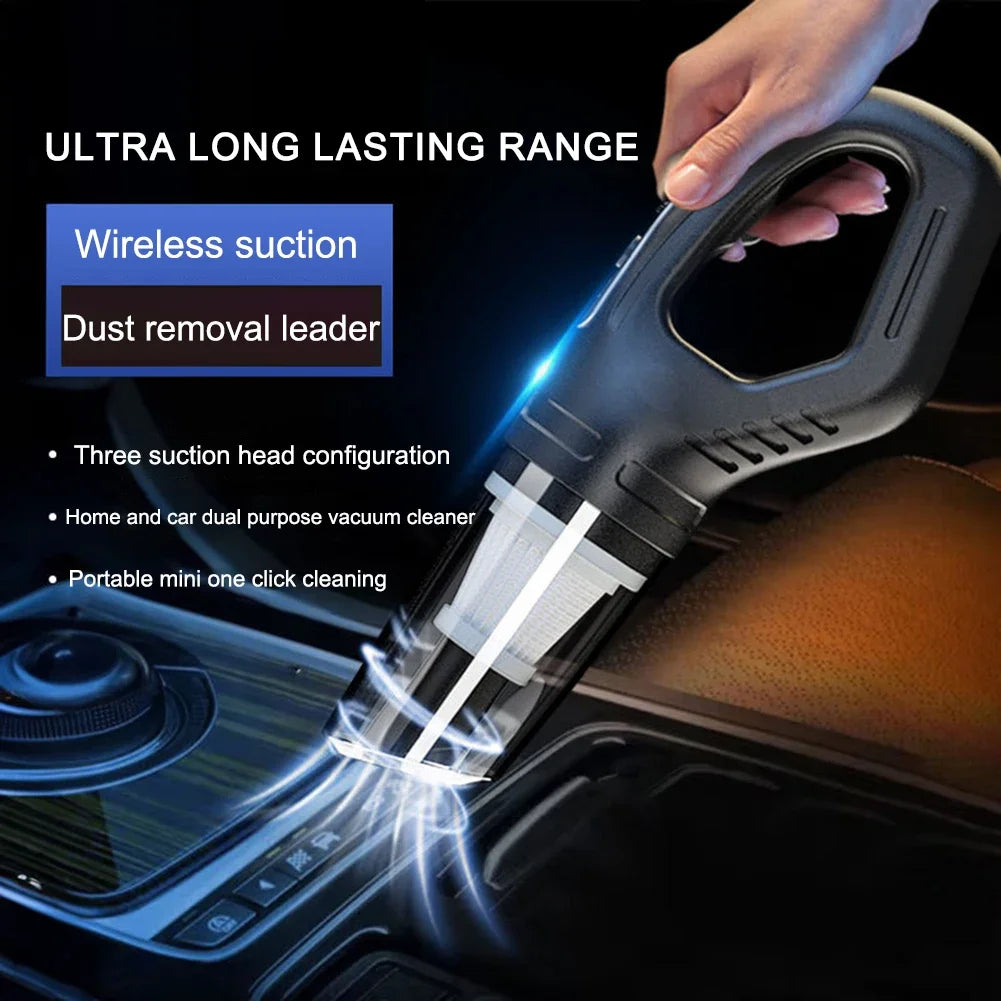 120W Portable Car Vacuum Cleaner – Handheld Cordless Mini Vacuum for Car, Home & Office
